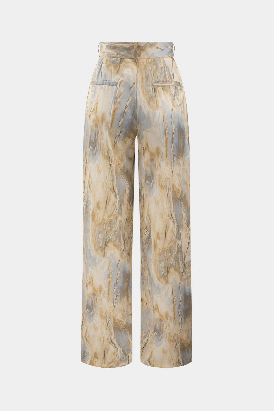 Pantalon droit chic à motif marbré
