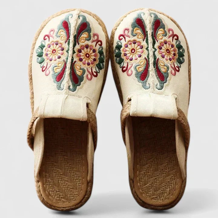 Marousse | Mules florales confortables faites main