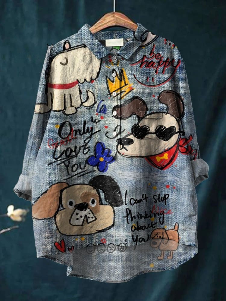 Mia | Chemise griffonnage chien adorable