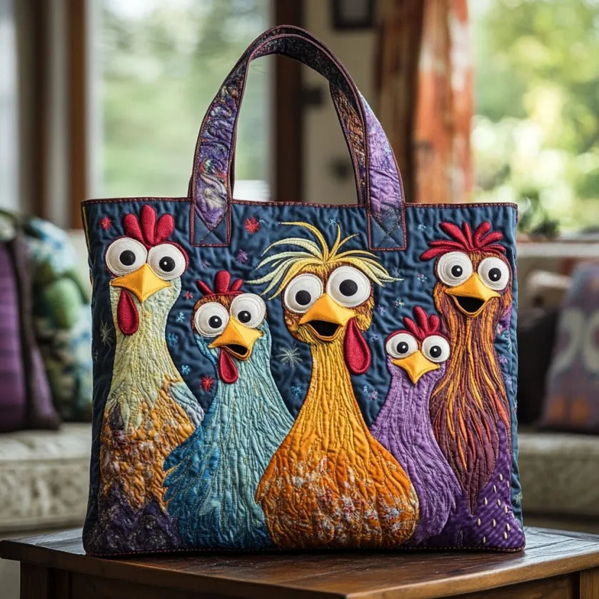 Sac Artisanal Cinq Poules Colorées