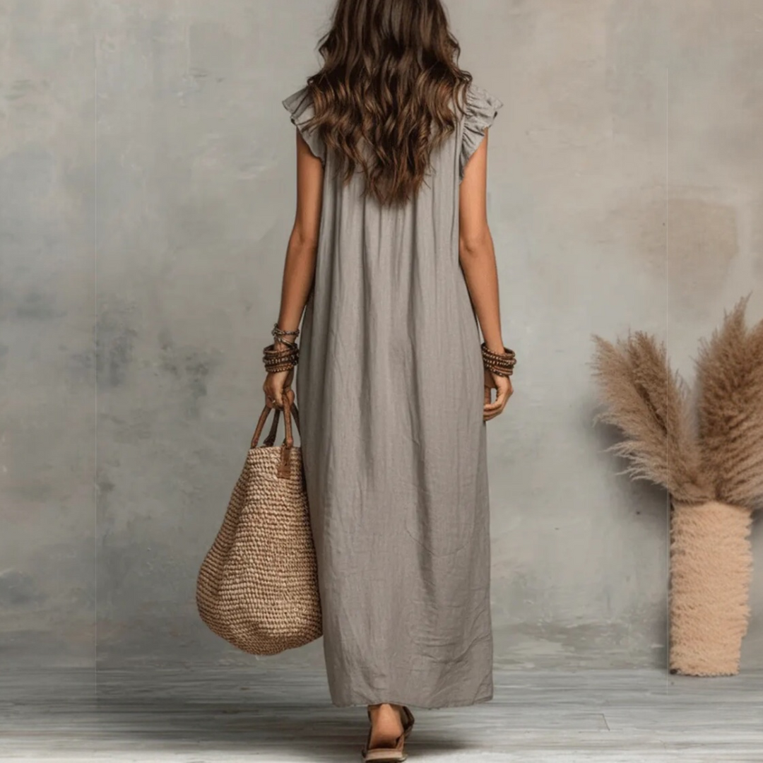 CAMÉLIA™ | Robe Longue Lin & Coton Bohème