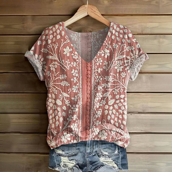 T-Shirt À Imprimé Floral Vintage