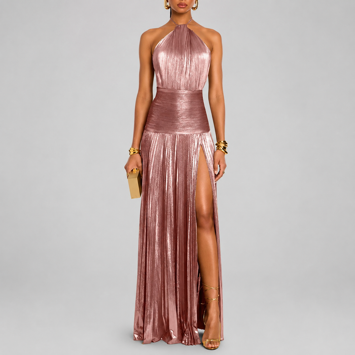 ÉLÉA™ | Robe Longue Plissée Élégante