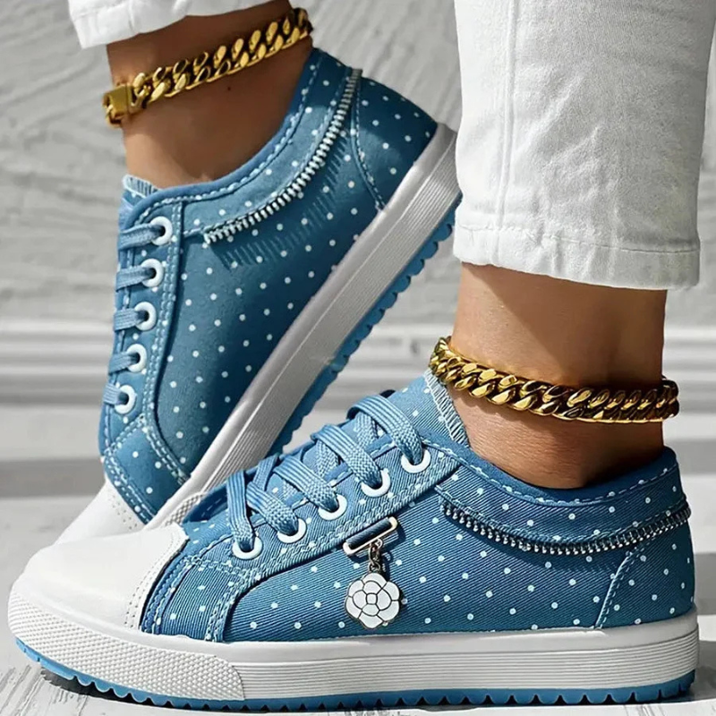 Caro | Sneaker Dentelle Florale & Zip Décoratif