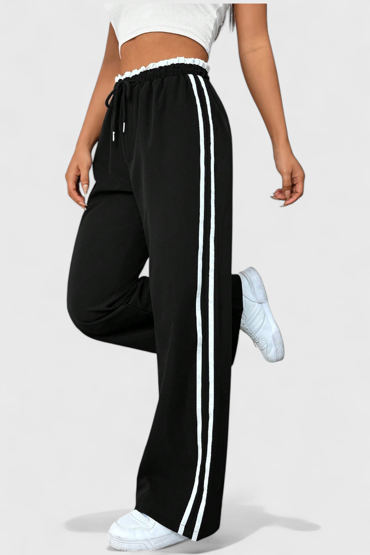 Alanys Pantalon de sport évasé avec détails latéraux
