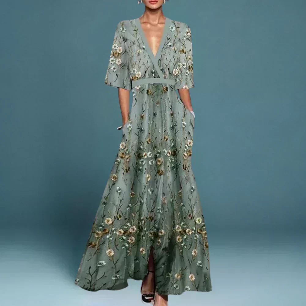 Flora- Elegant Floral Maxi Dress