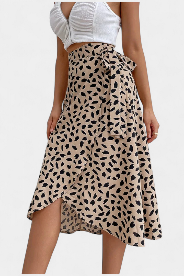 Jupe portefeuille asymétrique bohème Camila avec design fluide