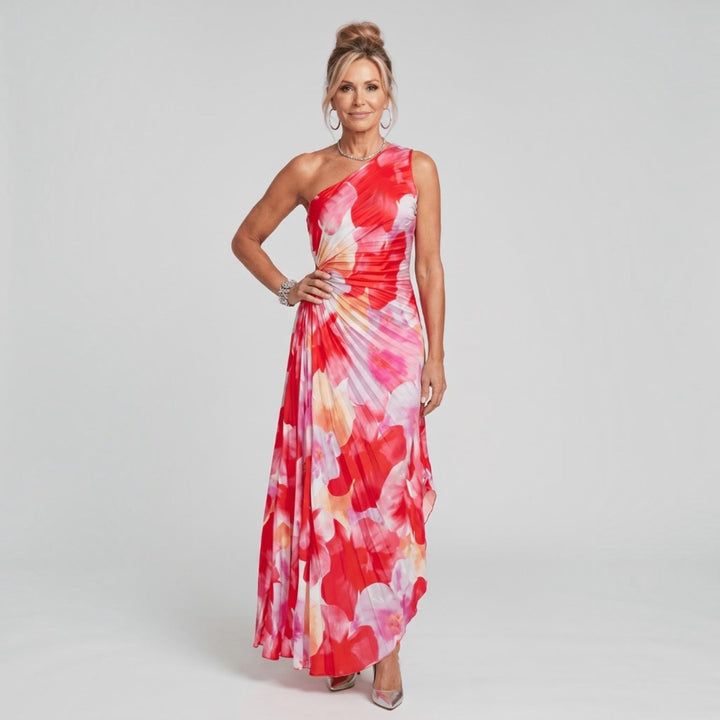 Taya™ | Robe midi plissée asymétrique