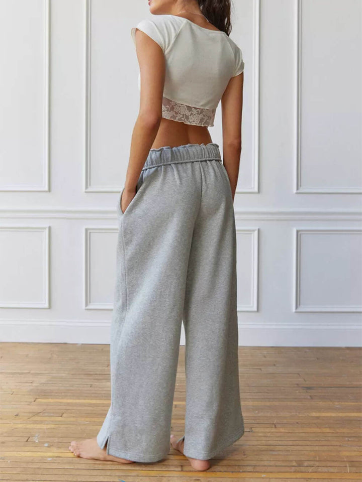 Pantalon large décontracté