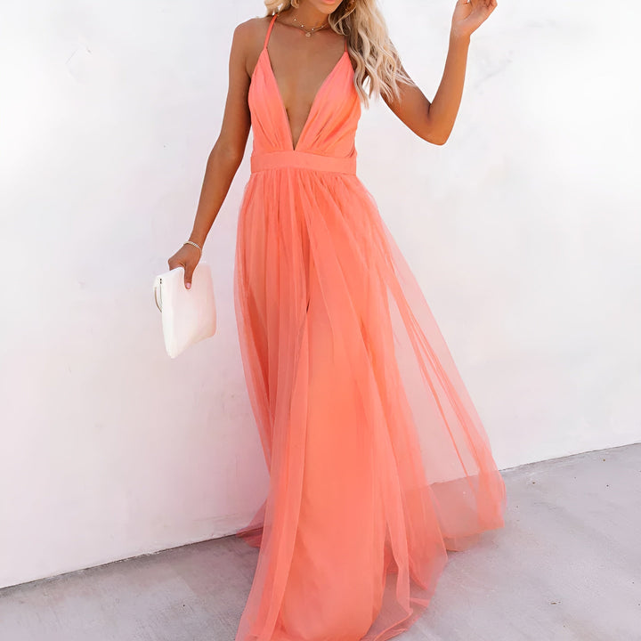 CLÉMENCE™ | Robe Maxi Corail