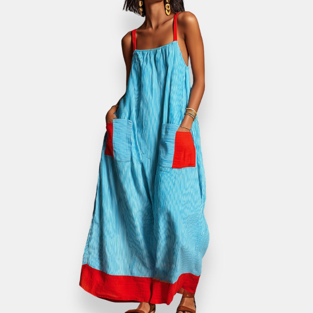 SERVALDE™ | Robe Longue à Bretelles avec Poches