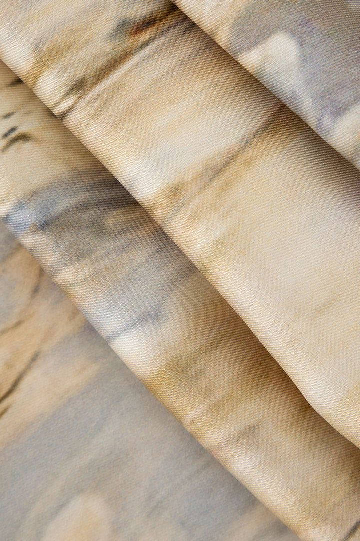 Pantalon droit chic à motif marbré