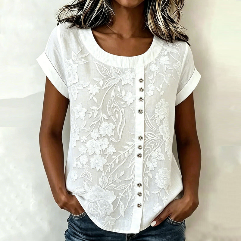 Blouse Décontractée À Imprimé Floral