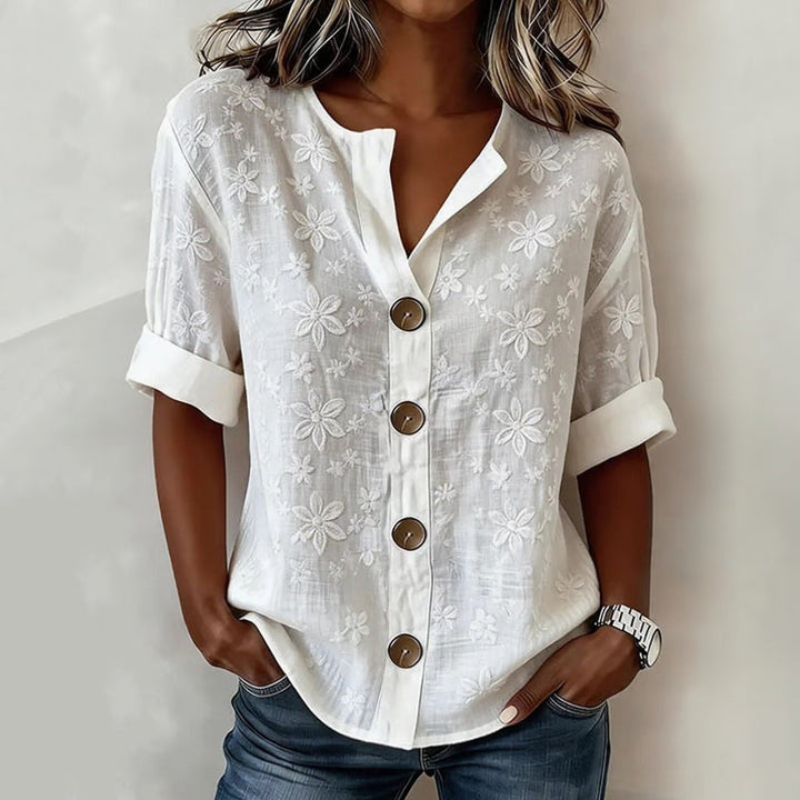 Blouse Vintage À Imprimé Floral