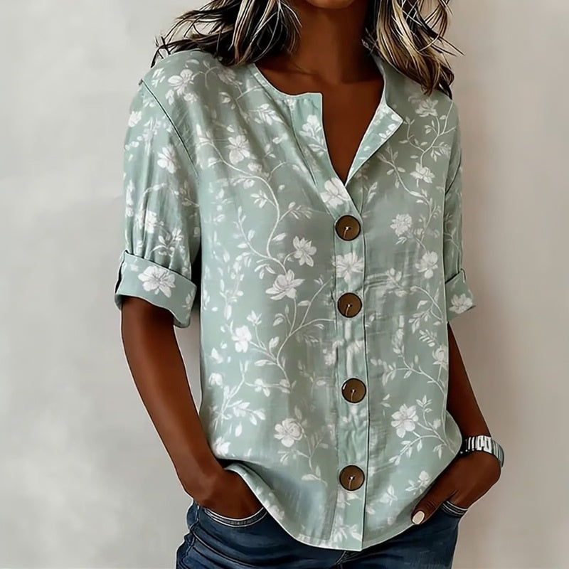 Blouse Vintage À Imprimé Floral