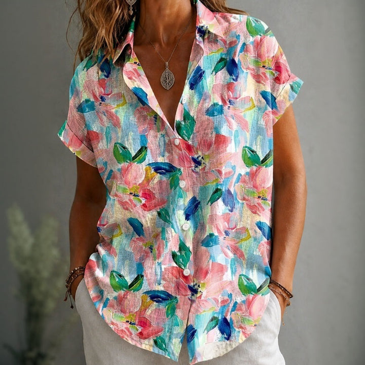 Chemisier Vintage À Imprimé Floral
