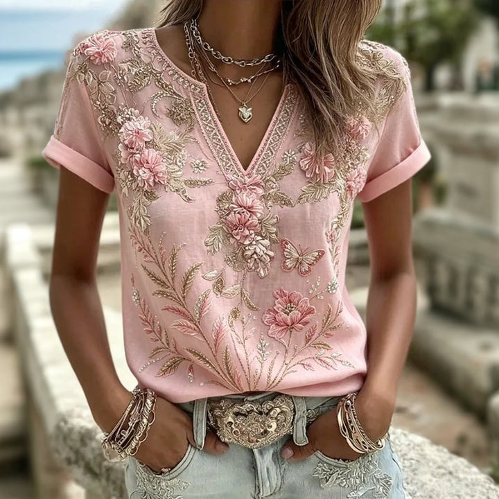 Blouse Vintage À Imprimé Floral