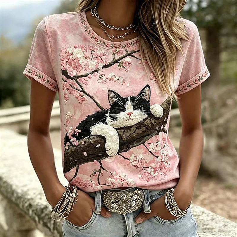 T-Shirt Vintage À Imprimé Floral