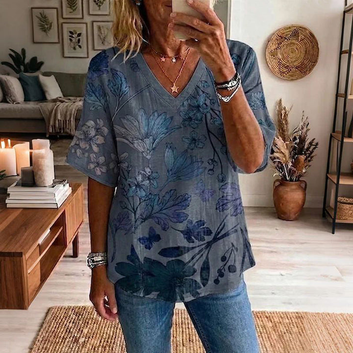 Blouse Vintage À Imprimé Floral