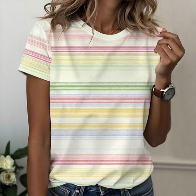 T-Shirt Rayé Décontracté