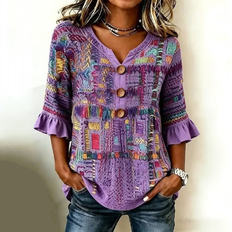 Blouse Décontractée Vintage
