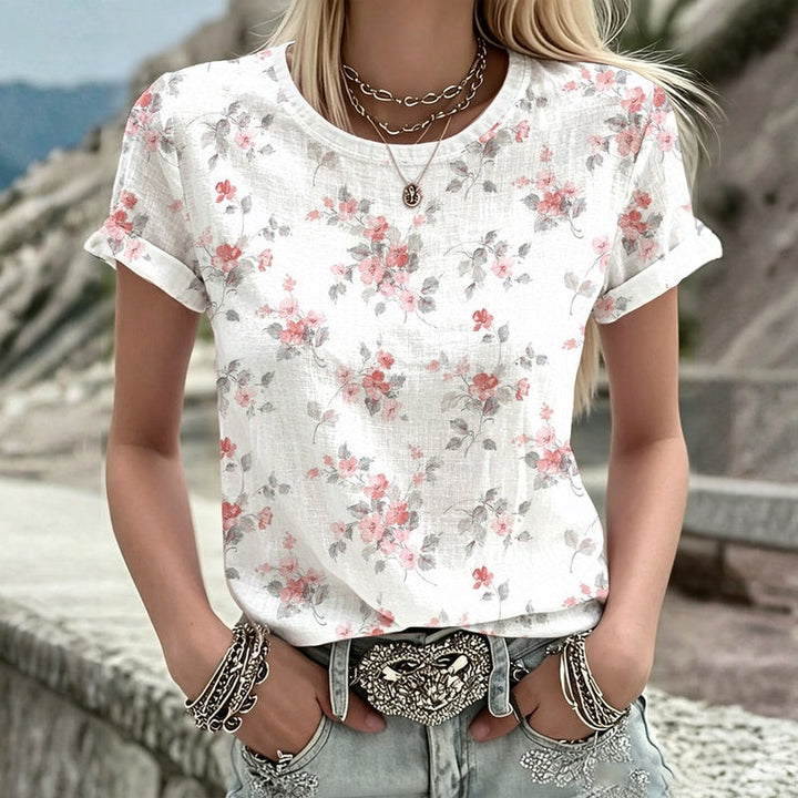 T-Shirt Décontracté À Imprimé Floral