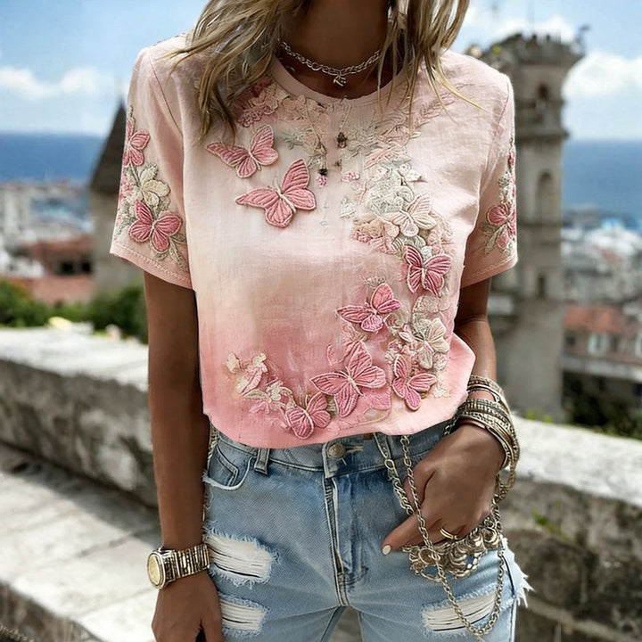 T-Shirt Décontracté À Imprimé Floral