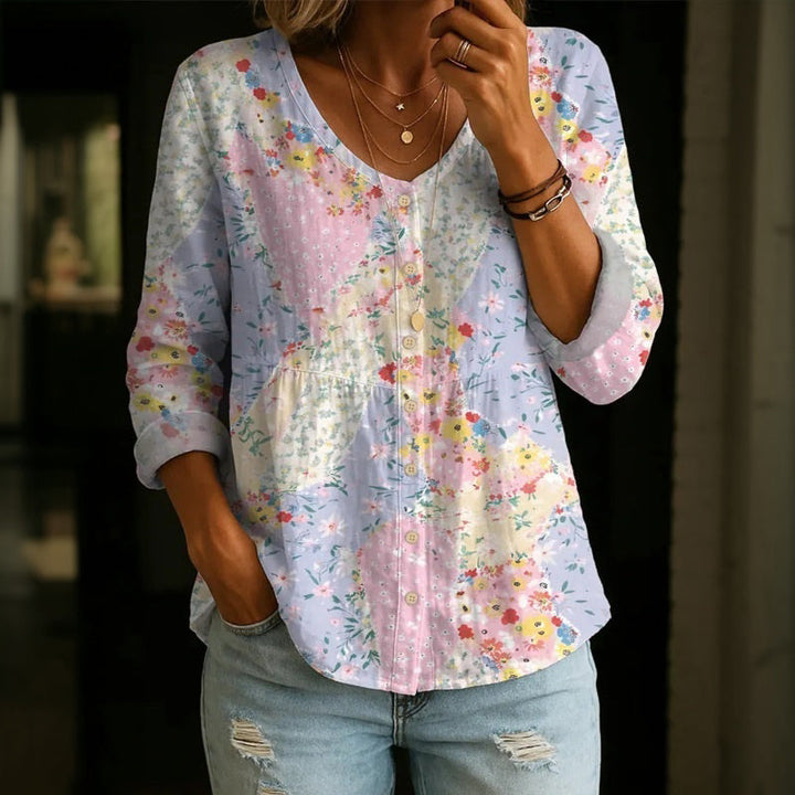 Chemisier Vintage À Imprimé Floral