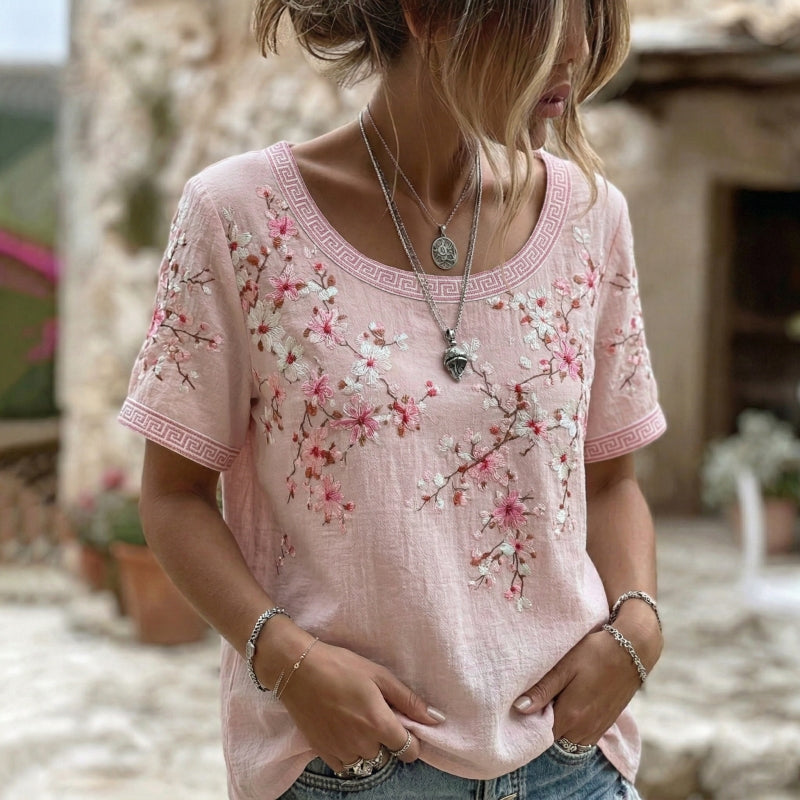 T-Shirt Vintage À Imprimé Floral