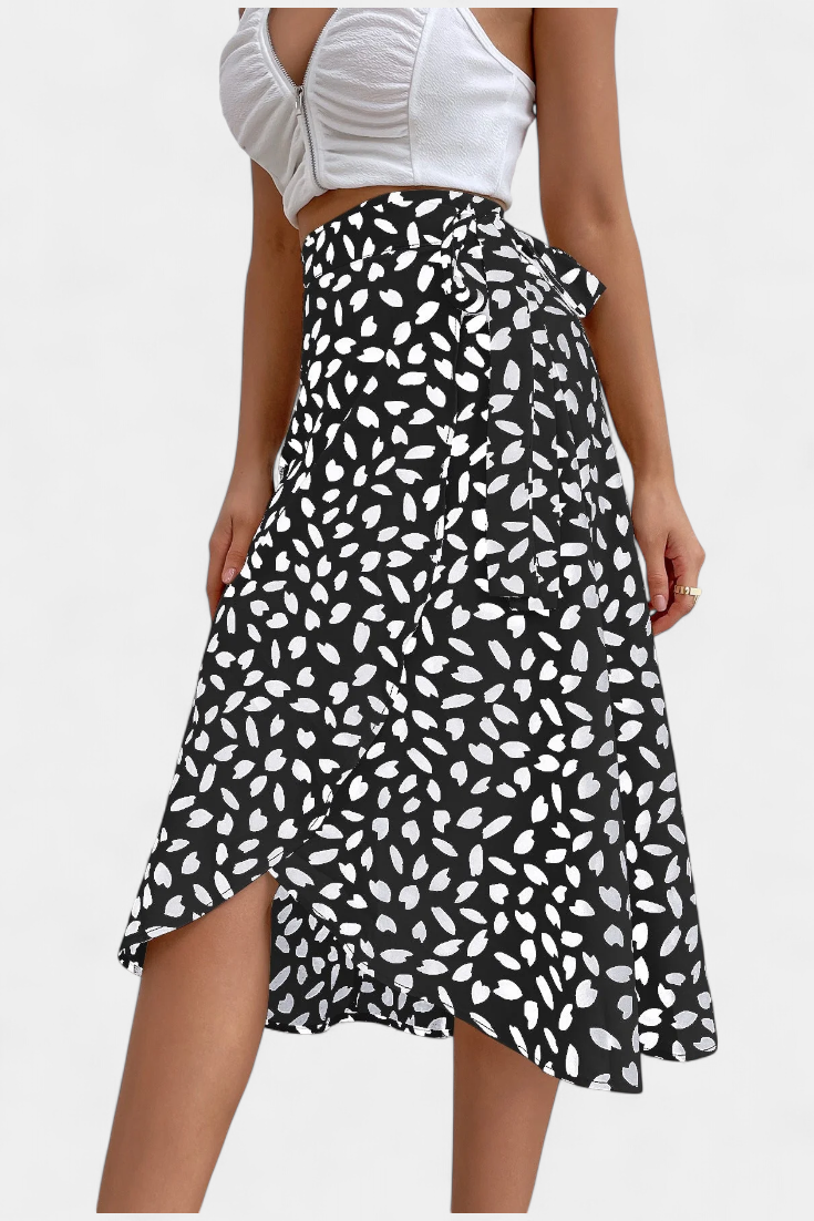Jupe portefeuille asymétrique bohème Camila avec design fluide