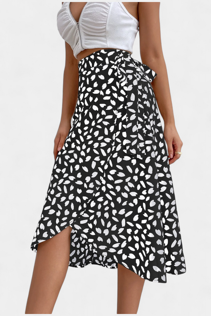Jupe portefeuille asymétrique bohème Camila avec design fluide