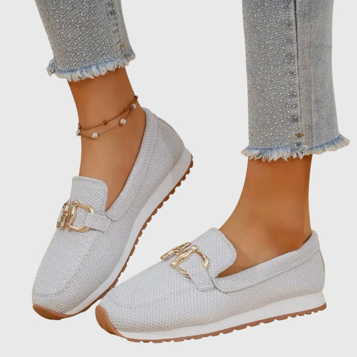 Susie | Baskets Slip-On Mesh & Boucle Dorée
