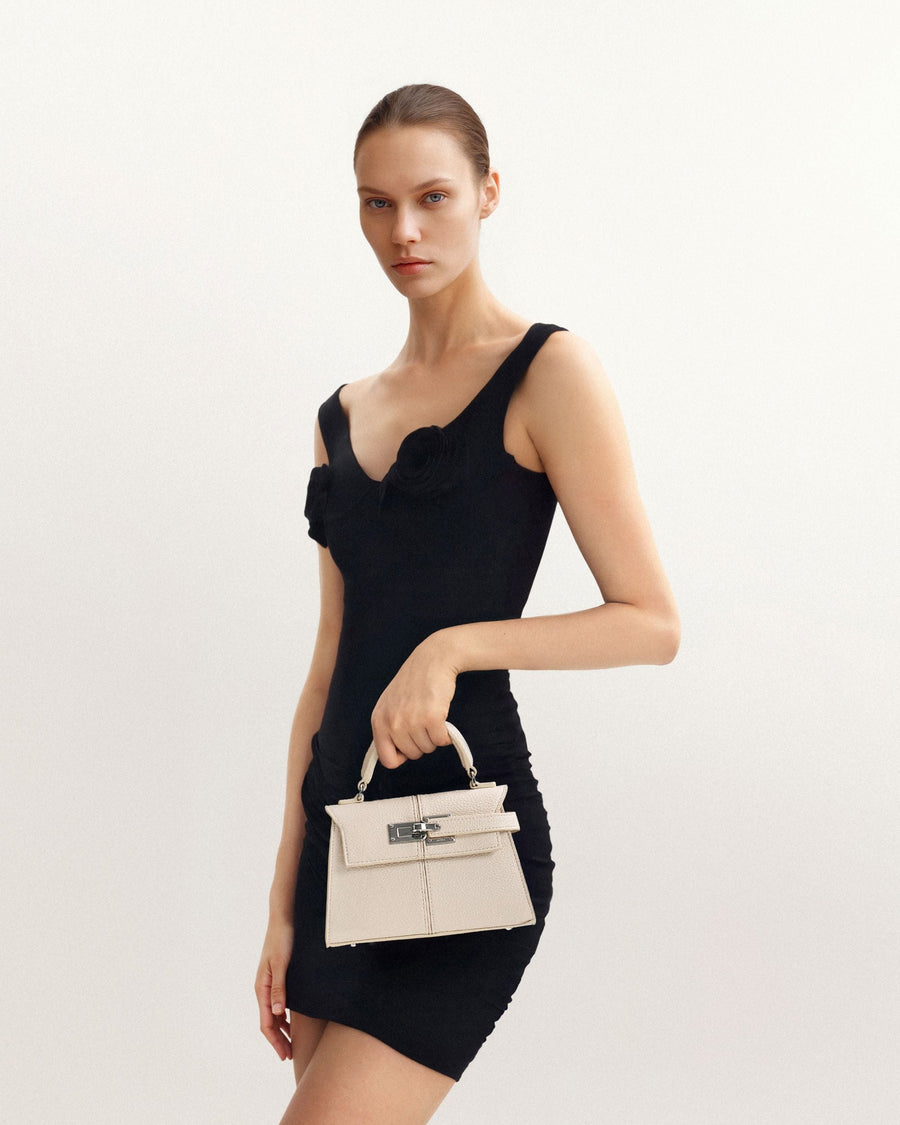 Elise Top Handle Bag - White