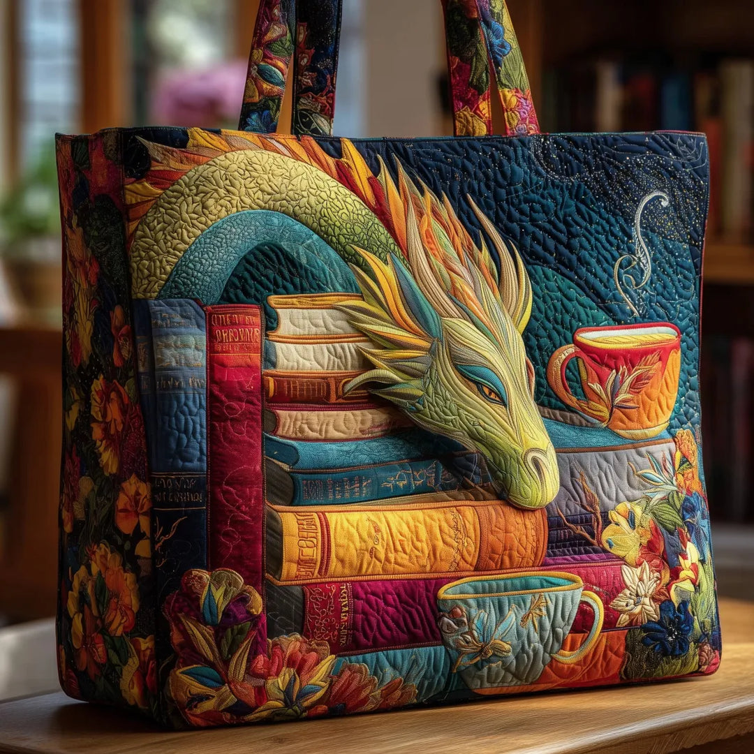 Sac Artisanal Dragon Lecteur avec Livres et Tasses