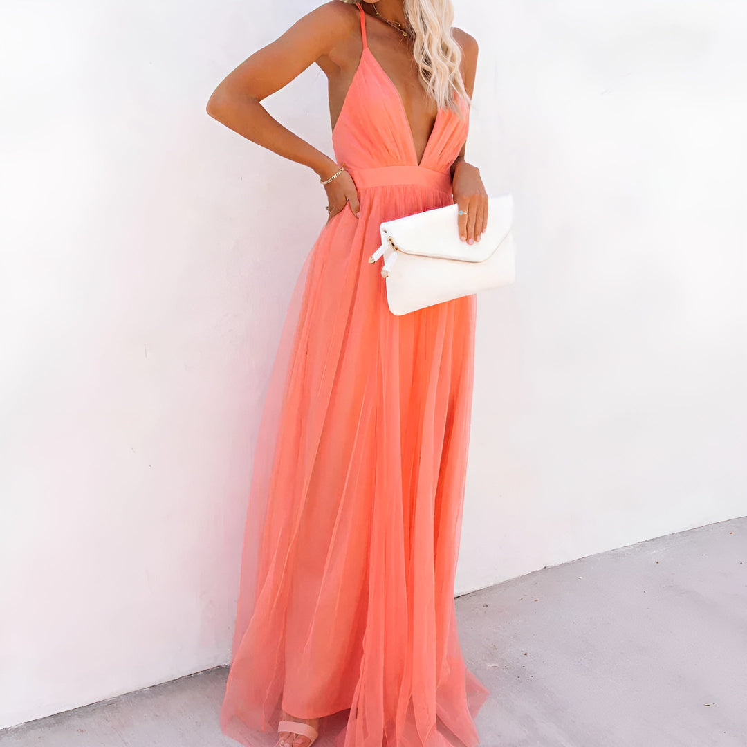 CLÉMENCE™ | Robe Maxi Corail