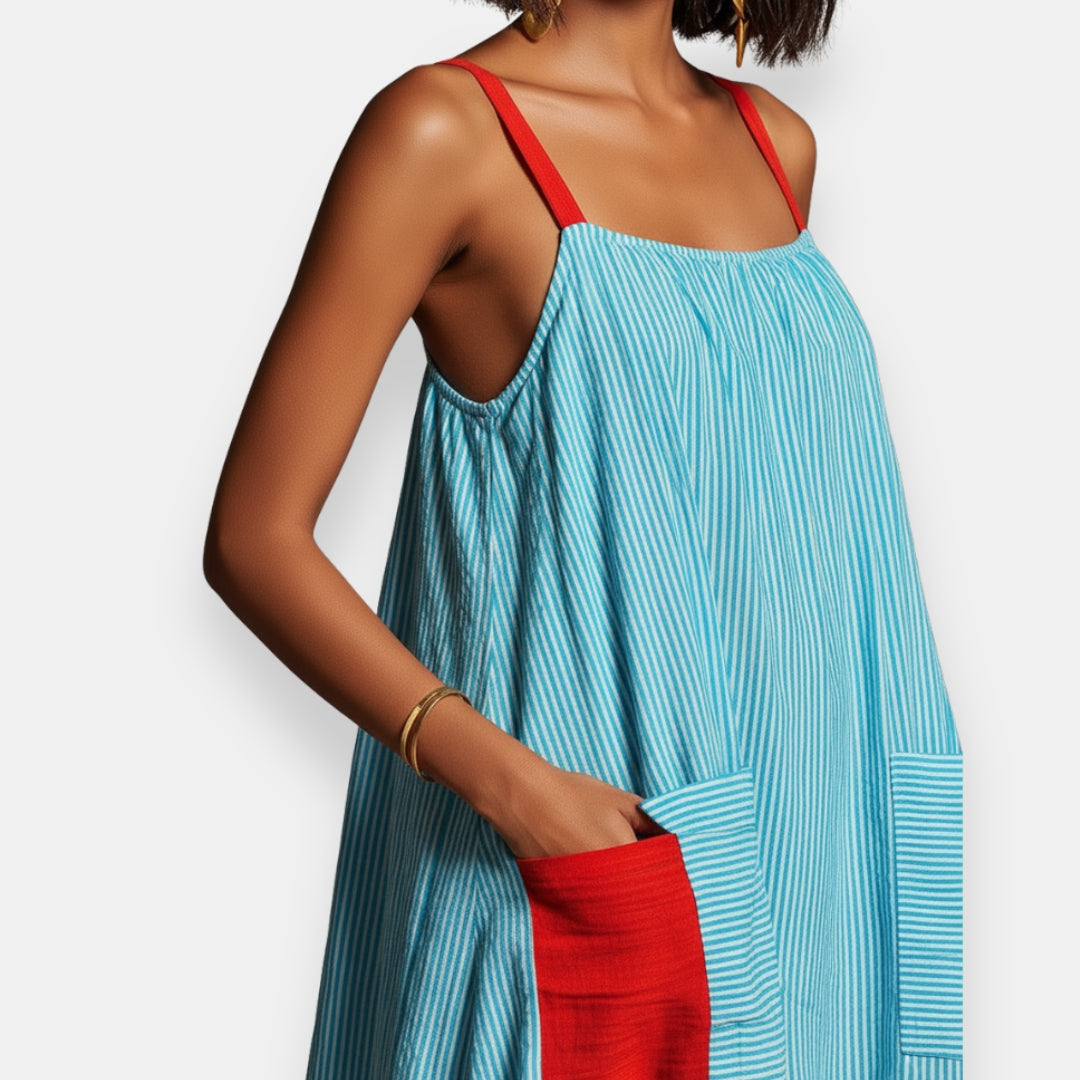SERVALDE™ | Robe Longue à Bretelles avec Poches