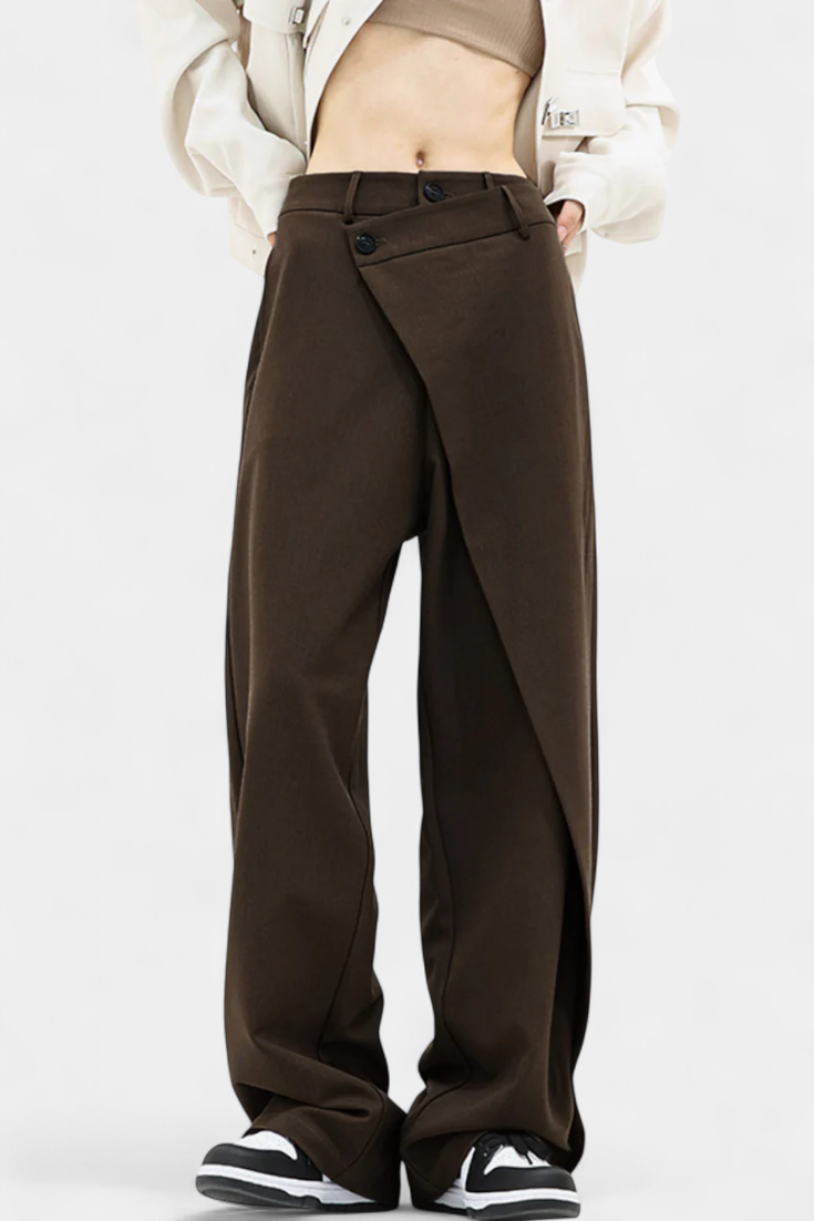 Oaklyn Pantalon droit taille haute avec tombé fluide élégant