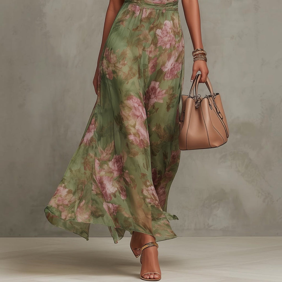 LIVIA™ | Robe Maxi Florale Halter