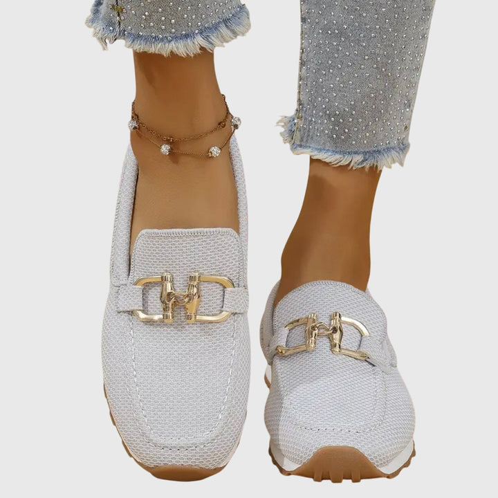 Susie | Baskets Slip-On Mesh & Boucle Dorée