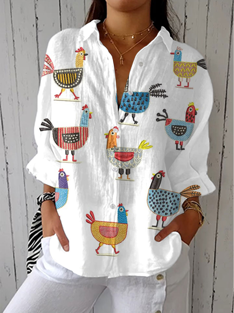 Ingrid | Blouse poule ludique