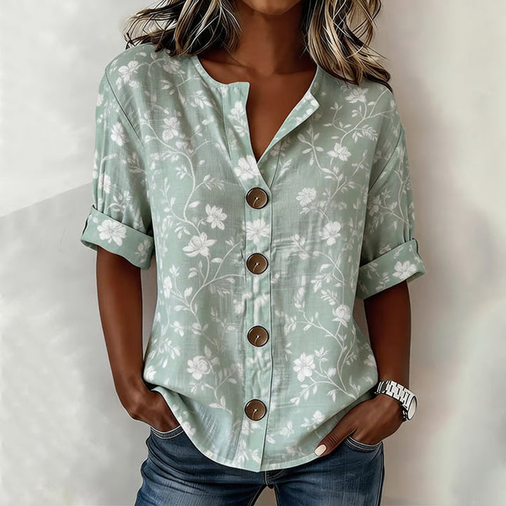 Blouse Vintage À Imprimé Floral