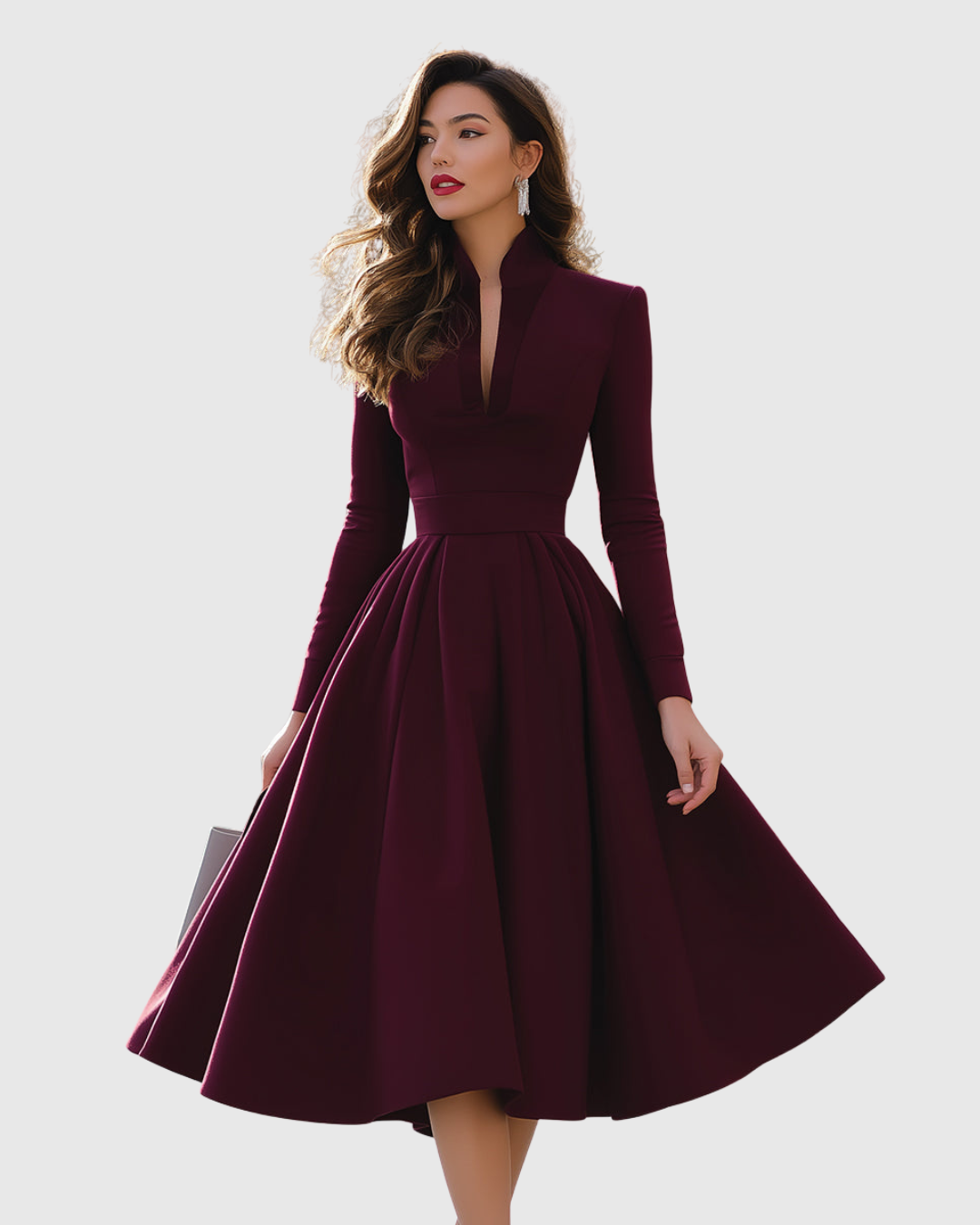 Avelina - V-Neck Midi Dress