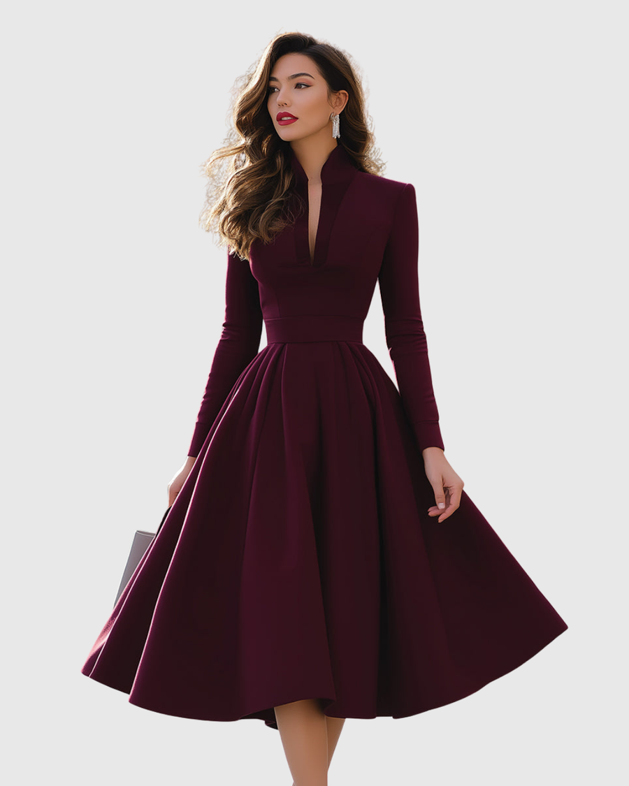 Avelina - V-Neck Midi Dress