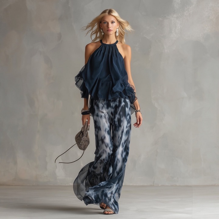 LUDOVICA™ | Ensemble Chiffon Col Haut