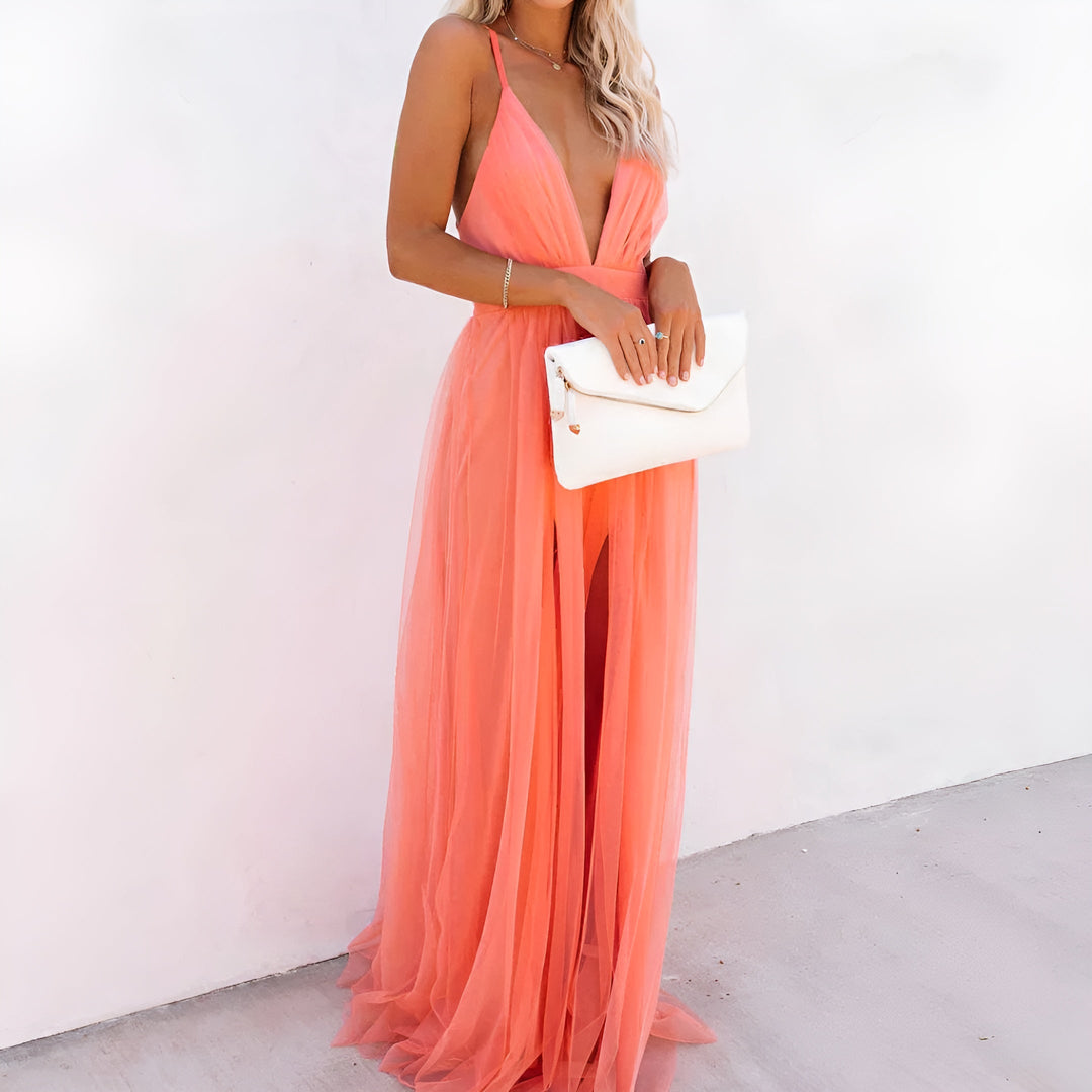 CLÉMENCE™ | Robe Maxi Corail