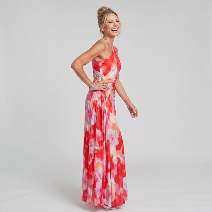 Taya™ | Robe midi plissée asymétrique