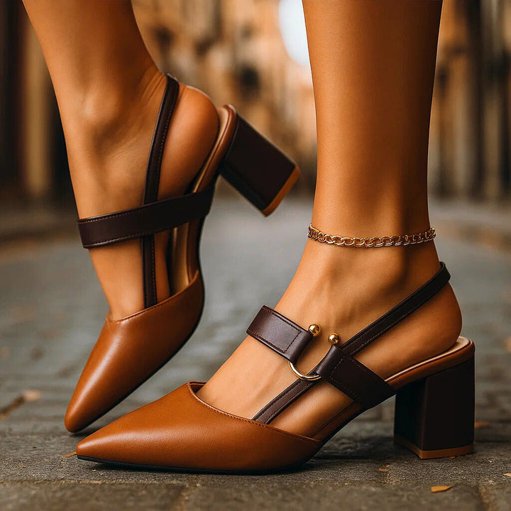 Avalina | Escarpins Élégants À Talon Bloc & Bride