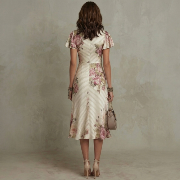ROSALIE™ | Robe Midi Satinée Vintage