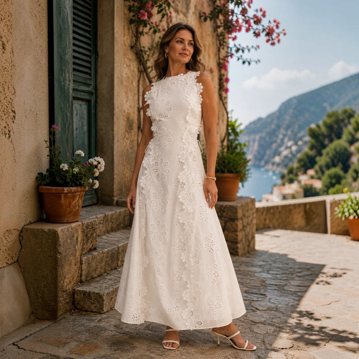 DELLA™ | Robe Maxi Brodée Élégante