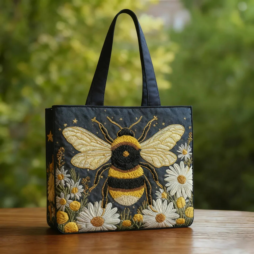 Sac Artisanal Abeille avec Marguerites et Étoiles